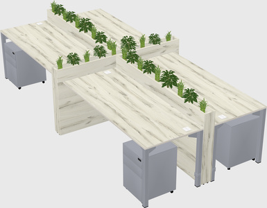 Rectangular shared desk