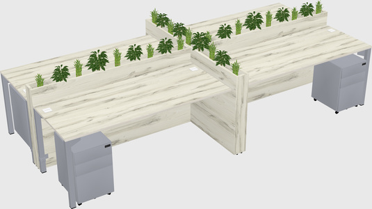 Rectangular shared desk
