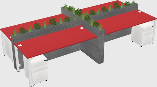 Rectangular shared desk