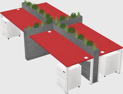 Rectangular shared desk