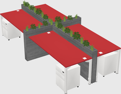 Rectangular shared desk