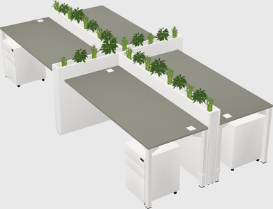 Rectangular shared desk