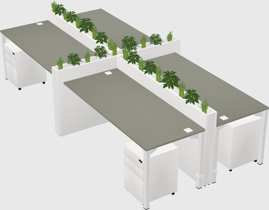 Rectangular shared desk