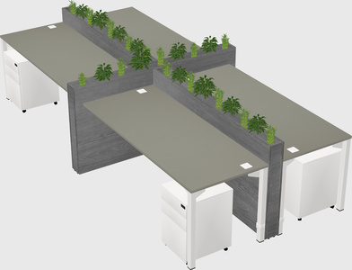Rectangular shared desk