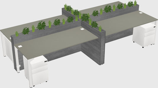 Rectangular shared desk