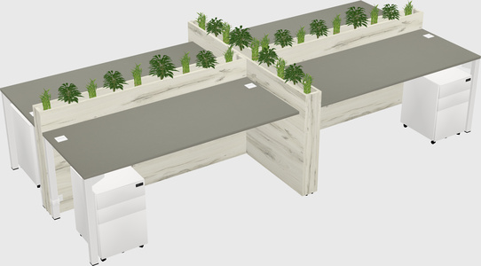 Rectangular shared desk