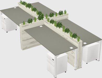 Rectangular shared desk