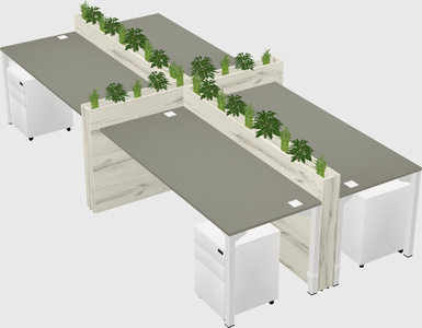 Rectangular shared desk