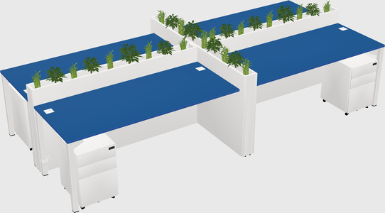 Rectangular shared desk