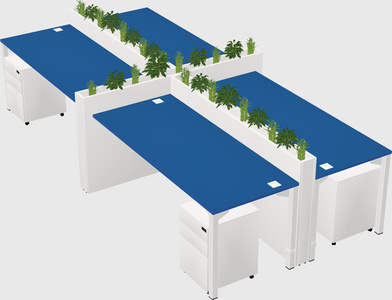Rectangular shared desk
