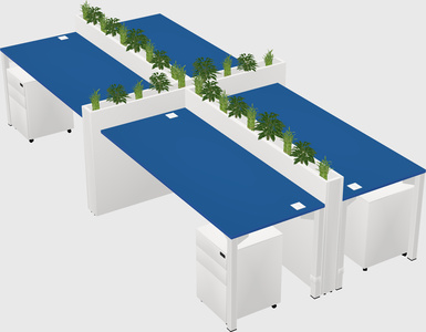 Rectangular shared desk