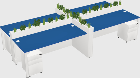 Rectangular shared desk