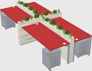 Rectangular shared desk