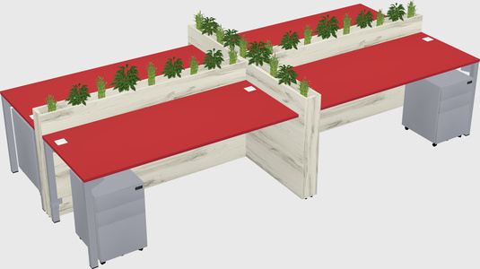 Rectangular shared desk