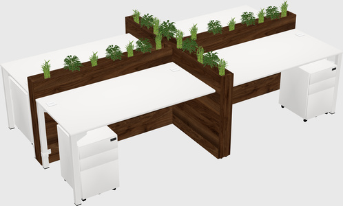 Rectangular shared desk