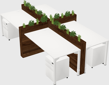 Rectangular shared desk