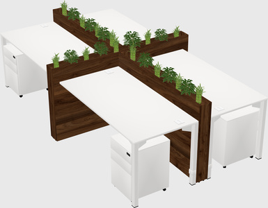 Rectangular shared desk