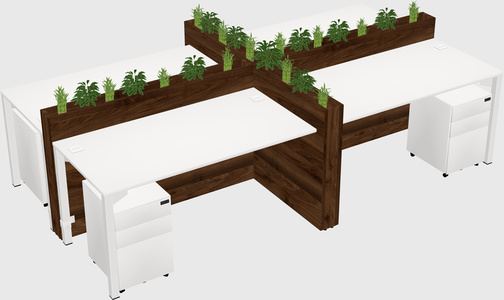 Rectangular shared desk