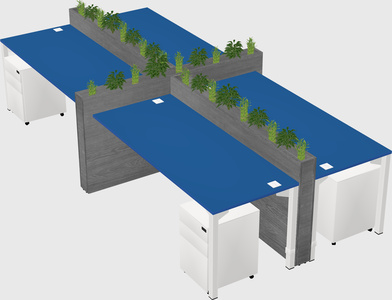 Rectangular shared desk