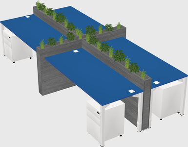 Rectangular shared desk