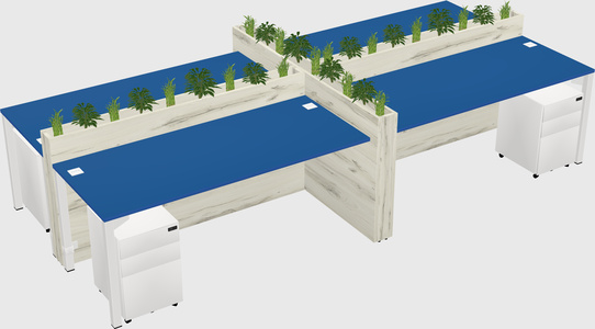 Rectangular shared desk