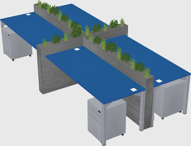Rectangular shared desk