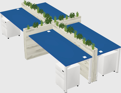 Rectangular shared desk