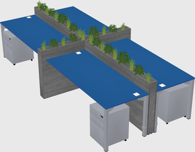 Rectangular shared desk