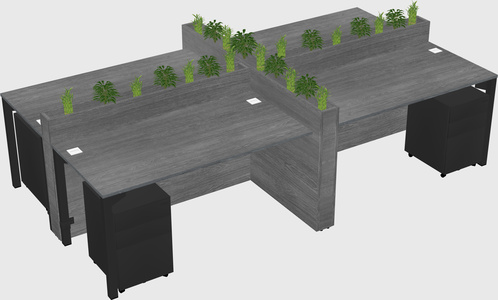 Rectangular shared desk