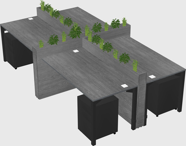 Rectangular shared desk