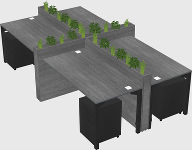 Rectangular shared desk