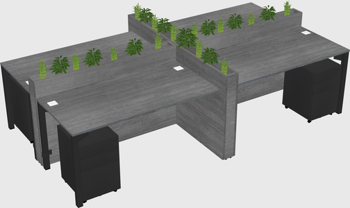 Rectangular shared desk