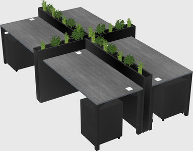Rectangular shared desk