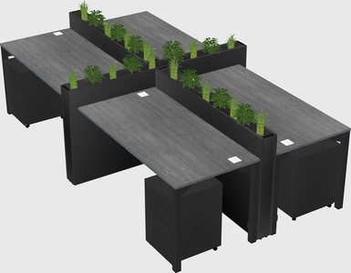 Rectangular shared desk