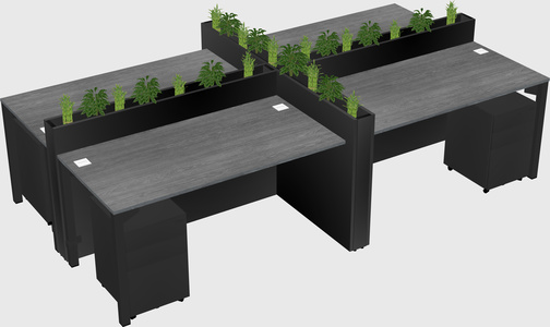 Rectangular shared desk