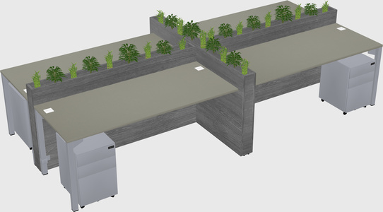Rectangular shared desk