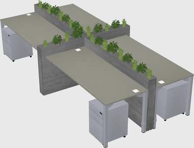 Rectangular shared desk