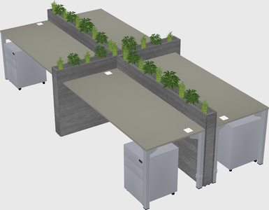 Rectangular shared desk