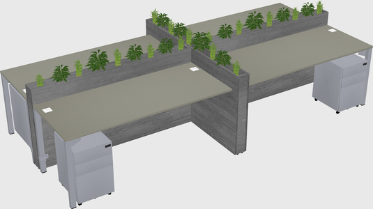 Rectangular shared desk