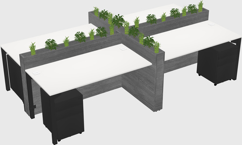Rectangular shared desk