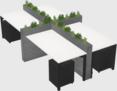 Rectangular shared desk