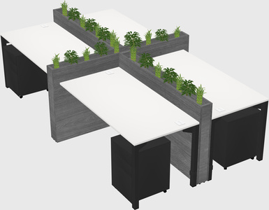 Rectangular shared desk