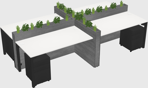 Rectangular shared desk