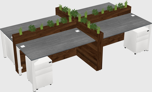 Rectangular shared desk