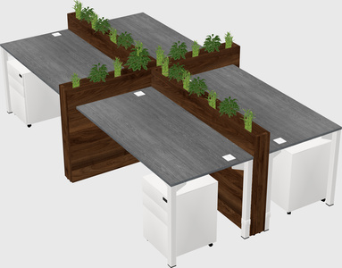Rectangular shared desk