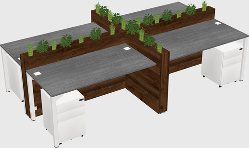 Rectangular shared desk
