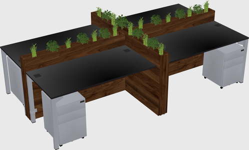 Rectangular shared desk