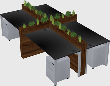 Rectangular shared desk
