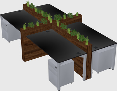 Rectangular shared desk