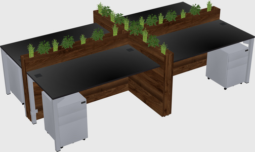 Rectangular shared desk